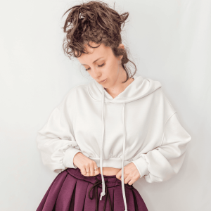 Sudadera crop Aircut beige