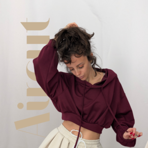 Sudadera crop Aircut burdeos