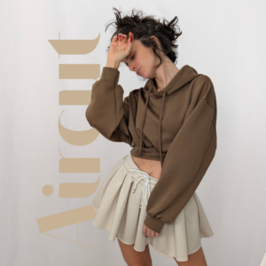 Sudadera crop Aircut caqui