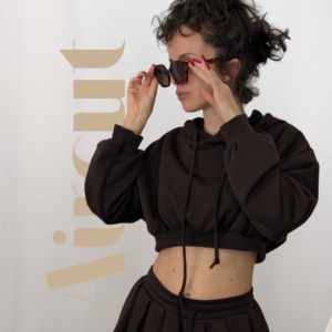 Sudadera crop Aircut chocolate