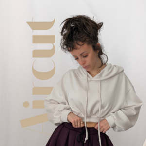 Sudadera crop Aircut beige