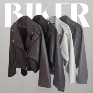 Cazadora Biker Mujer Efecto Piel